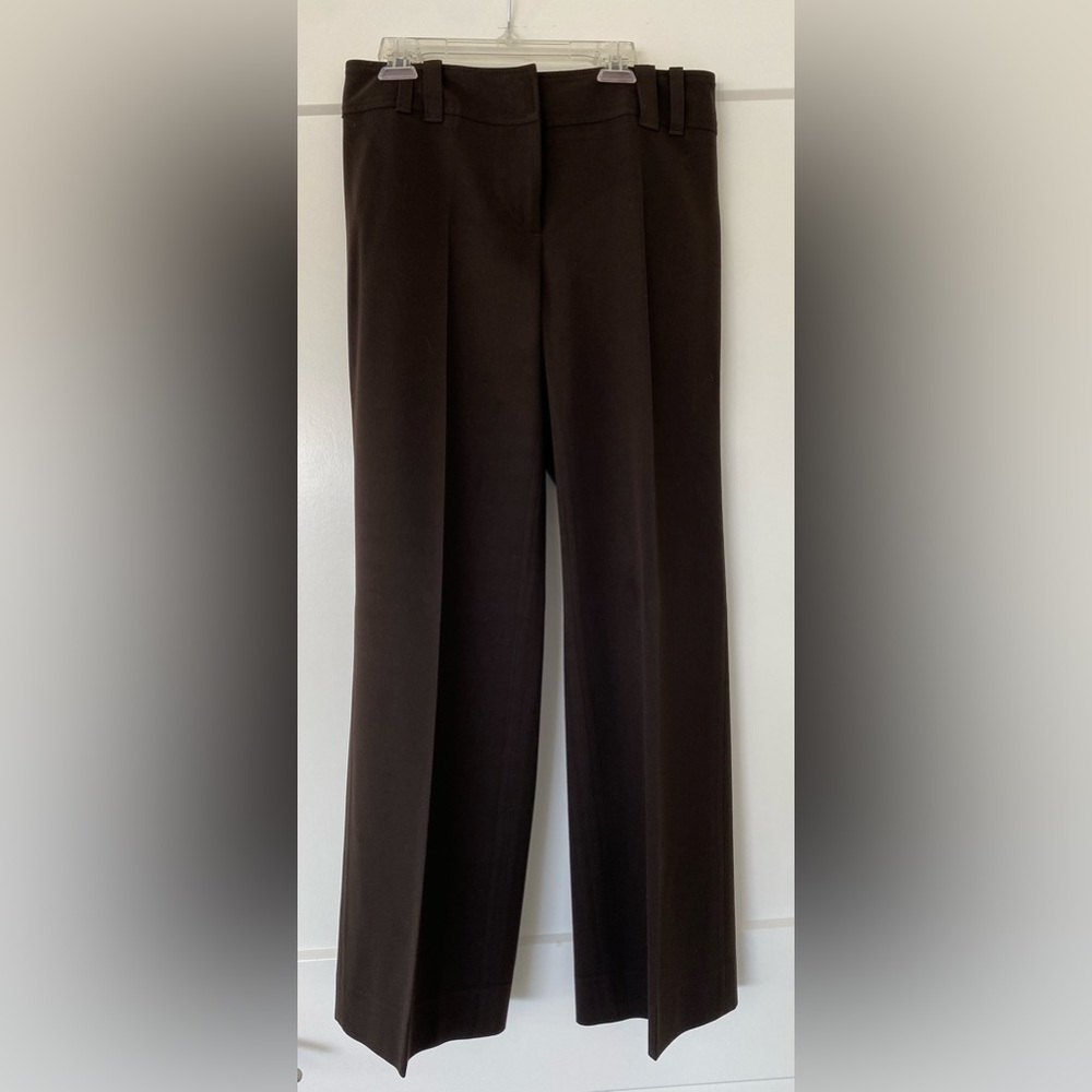 Ann Taylor Loft Brown-Straight Wide Leg Trousers-“Ann”-Size 4. Sewn in pockets.